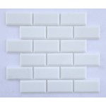 2x4 Thassos White Honed Deep Beveled Marble Mosaic 